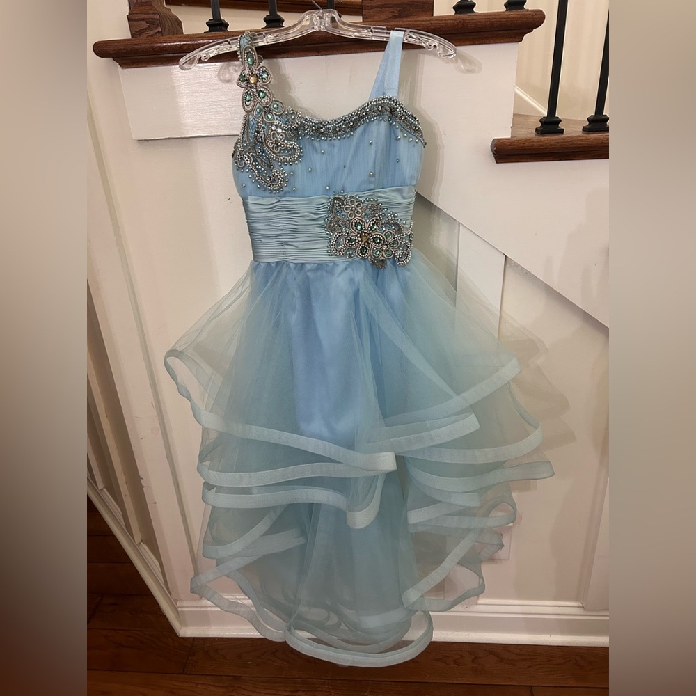 sherri hill high low girls pageant dress